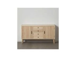Buffet 2 Portes 4 Tiroirs Bois Clair Massif - ARENA -Meubles Soldes Boutique buffet 17635665