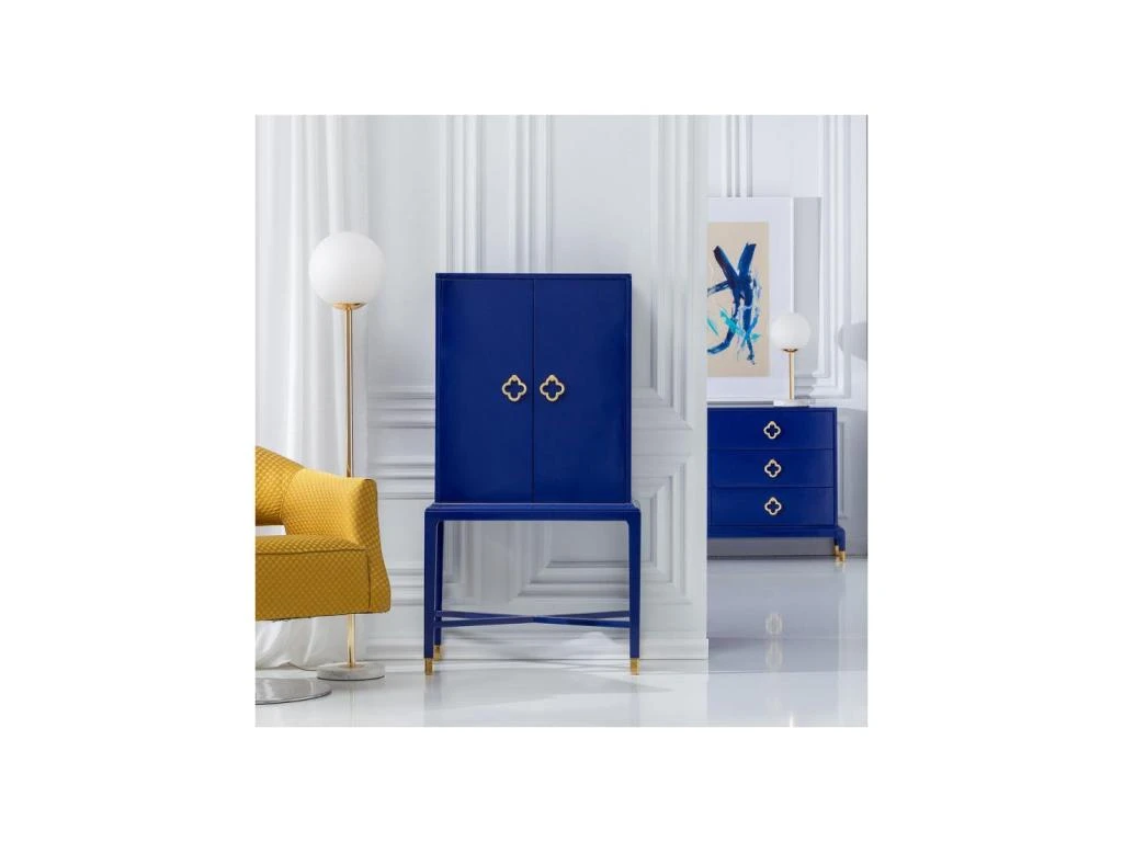 Armoire De Salon 2 Portes Bleu électrique - NUITA 4 Armoire De Salon 2 Portes Bleu électrique - NUITA – Image 2