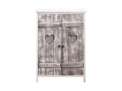 Meuble D'appoint Bahut 2 Ports Bois Blanc Gris Coeur 70x51x30 -Meubles Soldes Boutique buffet 18399795
