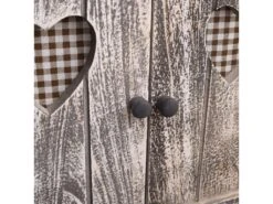 Meuble D'appoint Bahut 2 Ports Bois Blanc Gris Coeur 70x51x30 -Meubles Soldes Boutique buffet 18399797