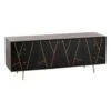 Buffet 4 Tiroirs & 2 Portes "Remina" 150cm Noir & Or -Meubles Soldes Boutique buffet 19091533