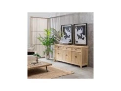 Buffet 6 Portes 3 Tiroirs Bois Massif Clair - ARMAL -Meubles Soldes Boutique buffet 19437989