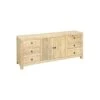 Buffet 6 Tiroirs 2 Portes Bois Naturel Clair - ODENSE -Meubles Soldes Boutique buffet 19438011