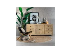 Buffet 6 Tiroirs 2 Portes Bois Naturel Clair - ODENSE -Meubles Soldes Boutique buffet 19438013