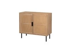 Petit Buffet - En Rotin Et Pietement En Métal - 2 Portes - RUSSELL - L 90 X P 40 X H 80 Cm -Meubles Soldes Boutique buffet 19962025
