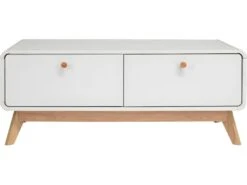 Lowboard Avec 2 Tiroirs En Panneau De Particules Blanc -Meubles Soldes Boutique buffet 21672023