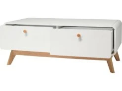 Lowboard Avec 2 Tiroirs En Panneau De Particules Blanc -Meubles Soldes Boutique buffet 21672025