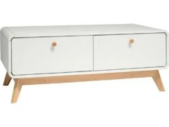 Lowboard Avec 2 Tiroirs En Panneau De Particules Blanc -Meubles Soldes Boutique buffet 21672035