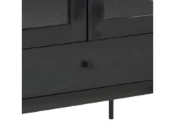 Angus Vitrine Avec 2 Portes Vitrées Et 1 Tiroir, Noir. -Meubles Soldes Boutique buffet 22047571
