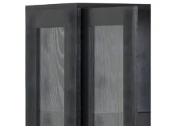Angus Vitrine Avec 2 Portes Vitrées Et 1 Tiroir, Noir. -Meubles Soldes Boutique buffet 22047573