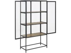 Sea Armoire Vitrine Avec 2 Portes Vitrées, Noir. -Meubles Soldes Boutique buffet 22047613