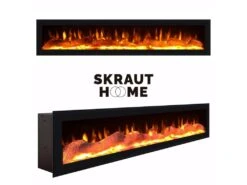 Buffet Salon Et Cuisine, 200x87x35cm, 4 Portes, Cheminée électrique, Design Industriel, Ciment -Meubles Soldes Boutique buffet 22230913