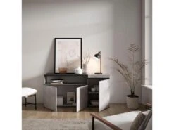 Buffet Salon Et Cuisine, 150x75x35cm, 3 Portes, Meuble Chaussure, Ciment -Meubles Soldes Boutique buffet 22246991