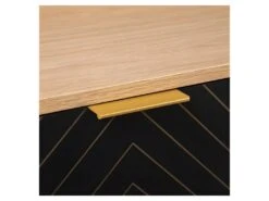 LINE Buffet - Papier Imitation Bois Et Imprimé - 2 Portes - L 90 X P 40 X H 80 Cm -Meubles Soldes Boutique buffet 22415865