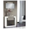 Meuble D'entrée Bois Blanc/Chêne Clair + Miroir - NEEMA -Meubles Soldes Boutique buffet 22993473