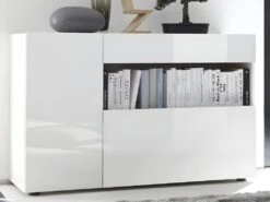 Buffet ALTAIR - 2 Portes & 1 Tiroir - Coloris : Blanc Laqué 15 Buffet ALTAIR - 2 Portes & 1 Tiroir - Coloris : Blanc Laqué -Meubles Soldes Boutique buffet 381817