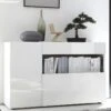 Buffet ALTAIR - 2 Portes & 1 Tiroir - Coloris : Blanc Laqué -Meubles Soldes Boutique buffet 381821