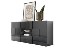 Buffet CALISTO - LEDs - 2 Portes & 2 Tiroirs - Anthracite Laqué 13 Buffet CALISTO - LEDs - 2 Portes & 2 Tiroirs - Anthracite Laqué -Meubles Soldes Boutique buffet 418309