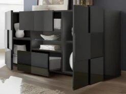 Buffet CALISTO - LEDs - 2 Portes & 2 Tiroirs - Anthracite Laqué 15 Buffet CALISTO - LEDs - 2 Portes & 2 Tiroirs - Anthracite Laqué -Meubles Soldes Boutique buffet 418311