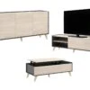 Ensemble Table Basse + Meuble TV + Buffet - Anthracite Et Chêne - Séjour Scandinave KOLYMA -Meubles Soldes Boutique buffet 432307