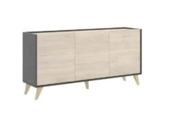 Ensemble Table Basse + Meuble TV + Buffet - Anthracite Et Chêne - Séjour Scandinave KOLYMA -Meubles Soldes Boutique buffet 432313