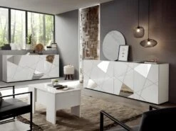 Buffet CANTIANO - 4 Portes - Blanc Laqué 7 Buffet CANTIANO - 4 Portes - Blanc Laqué -Meubles Soldes Boutique buffet 438367