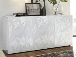 Ensemble Buffet Et Meuble TV - Blanc Laqué - Séjour Lumineux ERIS -Meubles Soldes Boutique buffet 479521