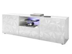 Ensemble Buffet Et Meuble TV - Blanc Laqué - Séjour Lumineux ERIS -Meubles Soldes Boutique buffet 479527