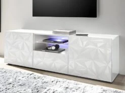 Ensemble Buffet Et Meuble TV - Blanc Laqué - Séjour Lumineux ERIS -Meubles Soldes Boutique buffet 479529