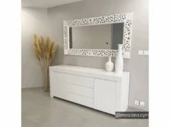 Buffet CETARA - 2 Portes & 3 Tiroirs - Blanc Laqué -Meubles Soldes Boutique buffet 500413