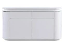 Buffet 4 Portes Et 2 Tiroirs Avec LEDs - MDF - Blanc Laqué - VANDANA -Meubles Soldes Boutique buffet 715511
