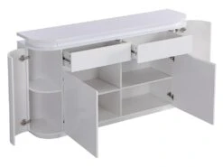 Buffet 4 Portes Et 2 Tiroirs Avec LEDs - MDF - Blanc Laqué - VANDANA -Meubles Soldes Boutique buffet 715521