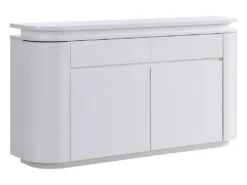 Buffet 4 Portes Et 2 Tiroirs Avec LEDs - MDF - Blanc Laqué - VANDANA -Meubles Soldes Boutique buffet 715529