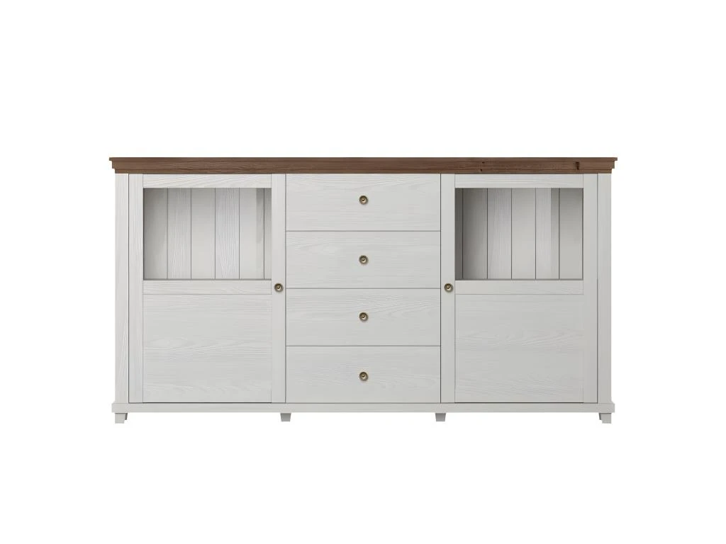Buffet 180cm Avec LED Intégrées Collection ASSIA. Coloris Frêne Blanc Et Chêne. 2 Portes Et 4 Tiroirs. 3 Buffet 180cm Avec LED Intégrées Collection ASSIA. Coloris Frêne Blanc Et Chêne. 2 Portes Et 4 Tiroirs.