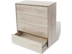 Buffet Bahut Armoire Console Meuble De Rangement Avec 4 Tiroirs 71 Cm Couleur De Chêne Marron 4402121