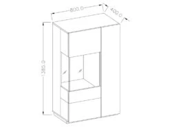 Buffet Haut Avec LED Collection KILES Deux Portes. Coloris Blanc Et Gris Béton. Porte Vitrée à Droite 8 Buffet Haut Avec LED Collection KILES Deux Portes. Coloris Blanc Et Gris Béton. Porte Vitrée à Droite -Meubles Soldes Boutique buffet 8934307