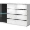 Buffet, Bahut, Enfilade TONGA 4 Tiroirs, Une Porte. Look Ultra Design. Finition Brillante. LEDS Incluses 2 Buffet, Bahut, Enfilade TONGA 4 Tiroirs, Une Porte. Look Ultra Design. Finition Brillante. LEDS Incluses -Meubles Soldes Boutique buffet 8941463