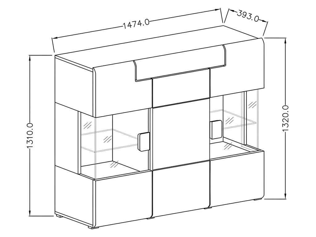 Buffet XL150cm Collection OHIO. Éclairage LED Intégré. Coloris Gris Anthracite Et Chêne. 5 Buffet XL150cm Collection OHIO. Éclairage LED Intégré. Coloris Gris Anthracite Et Chêne. – Image 3