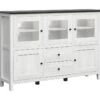 Buffet 5 Portes 2 Tiroirs Avec LED Duck Blanc Et Bois Foncé 2 Buffet 5 Portes 2 Tiroirs Avec LED Duck Blanc Et Bois Foncé -Meubles Soldes Boutique buffet 9519053