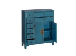 IVANA BLEU - Meuble D'Entrée 2 Portes 8 Tiroirs 9 IVANA BLEU - Meuble D'Entrée 2 Portes 8 Tiroirs -Meubles Soldes Boutique buffet 9526599