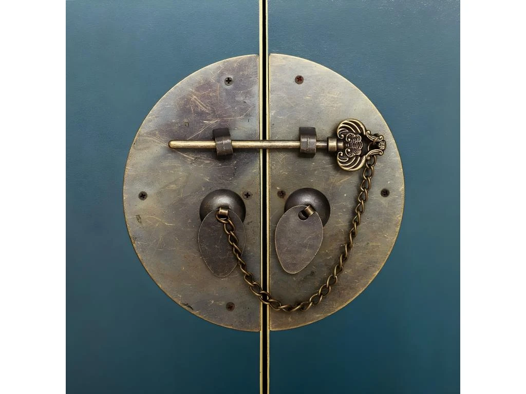 IVANA BLEU - Meuble D'Entrée 2 Portes 8 Tiroirs 6 IVANA BLEU - Meuble D'Entrée 2 Portes 8 Tiroirs – Image 4