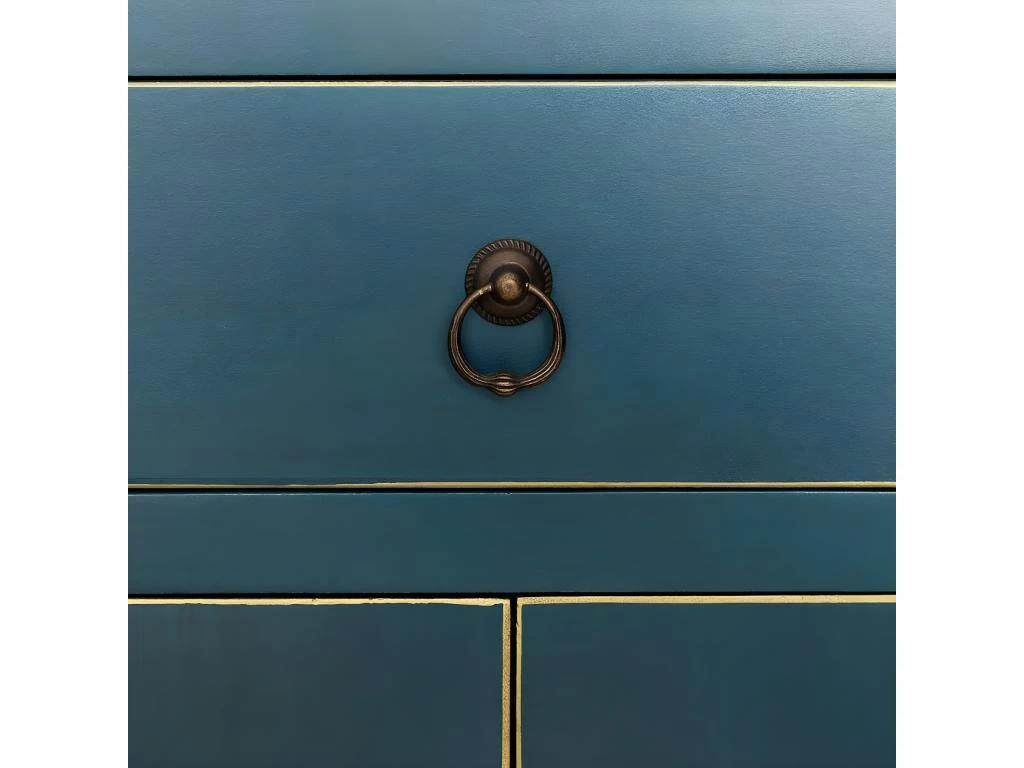 IVANA BLEU - Meuble D'Entrée 2 Portes 8 Tiroirs 7 IVANA BLEU - Meuble D'Entrée 2 Portes 8 Tiroirs – Image 5