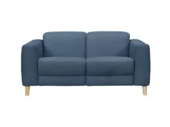 Canapé Relaxation 2 Places En Tissu Bleu Et Pieds Bois - POLO 9 Canapé Relaxation 2 Places En Tissu Bleu Et Pieds Bois - POLO -Meubles Soldes Boutique canape 10346663