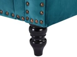 Canapé 3 Places En Velours Bleu Canard TURNER 11 Canapé 3 Places En Velours Bleu Canard TURNER -Meubles Soldes Boutique canape 10577839