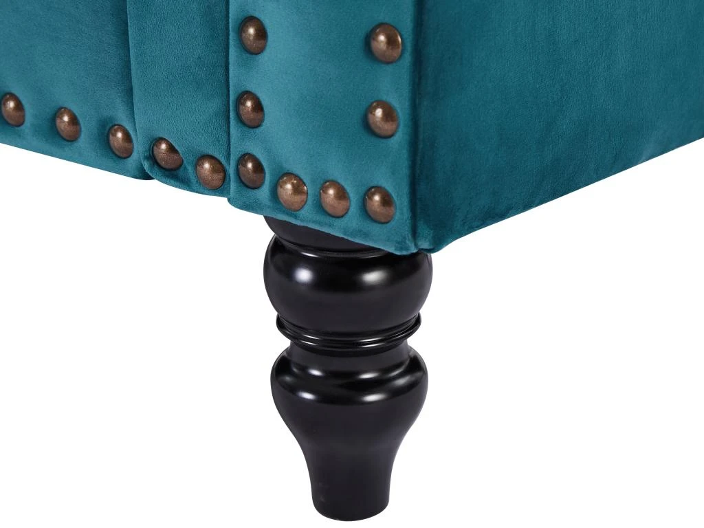 Canapé 3 Places En Velours Bleu Canard TURNER 5 Canapé 3 Places En Velours Bleu Canard TURNER – Image 3