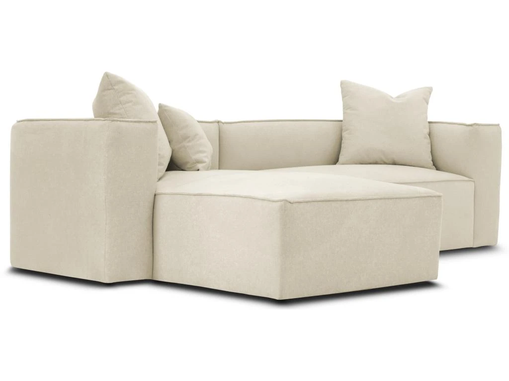 Canapé D'angle Gauche En Tissu Crème ACACE 6 Canapé D'angle Gauche En Tissu Crème ACACE – Image 4