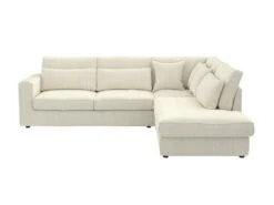 Grand Canapé D'angle Gauche En Velours Côtelé Gris MONDOVI -Meubles Soldes Boutique canape 10686081