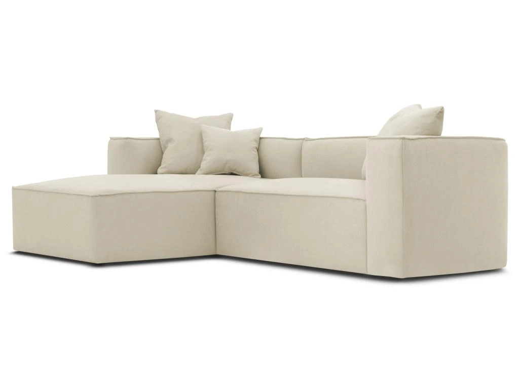 Canapé D'angle Gauche En Tissu Crème ACACE 4 Canapé D'angle Gauche En Tissu Crème ACACE – Image 2