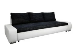 Canapé Convertible 3 Places Avec Coffre Joakim Noir Et Blanc