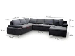 Canapé D'angle Panoramique Convertible Et Réversible En Simili Et Tissu DAKOTA - Marron 15 Canapé D'angle Panoramique Convertible Et Réversible En Simili Et Tissu DAKOTA - Marron -Meubles Soldes Boutique canape 11225315